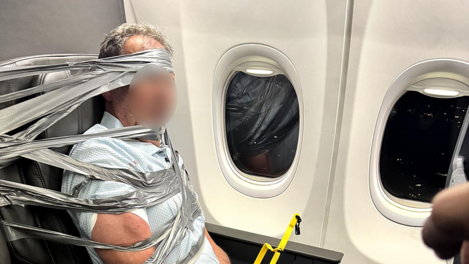 Unruly passenger arrested after being restrained with duct tape during flight