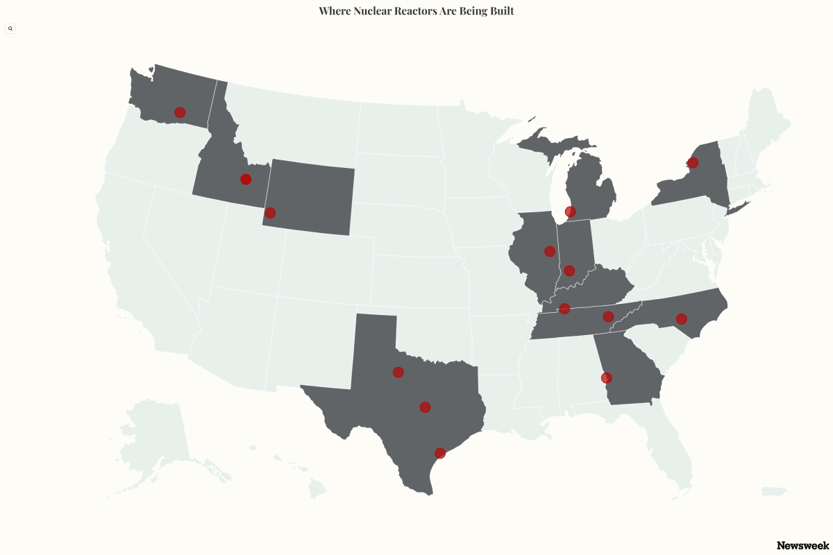 Map Shows New Nuclear Reactors Being Built Across the US