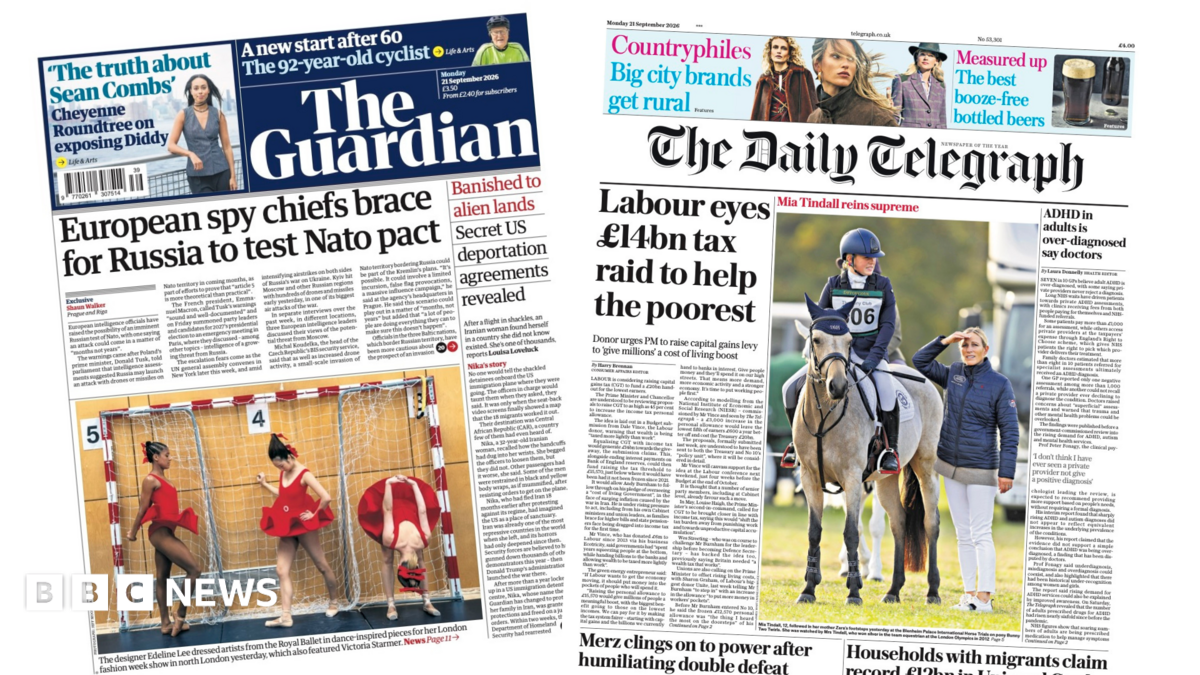 'Russia to test Nato pact' and 'Labour eye tax raid'