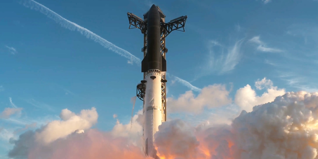 SpaceX’s giant Starship rocket launches toward orbit for the first time