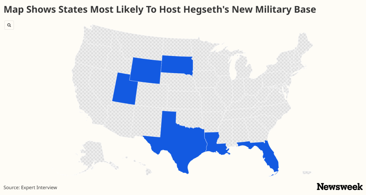 Hegseth Military Base Competition: Map Shows 6 States Most Likely To Host Hub