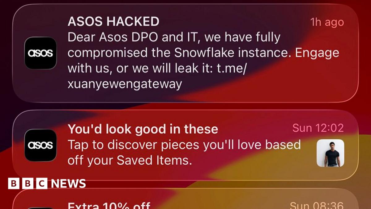 Asos: App users 'scared' after 'concerning' pop-up message apparently from hackers