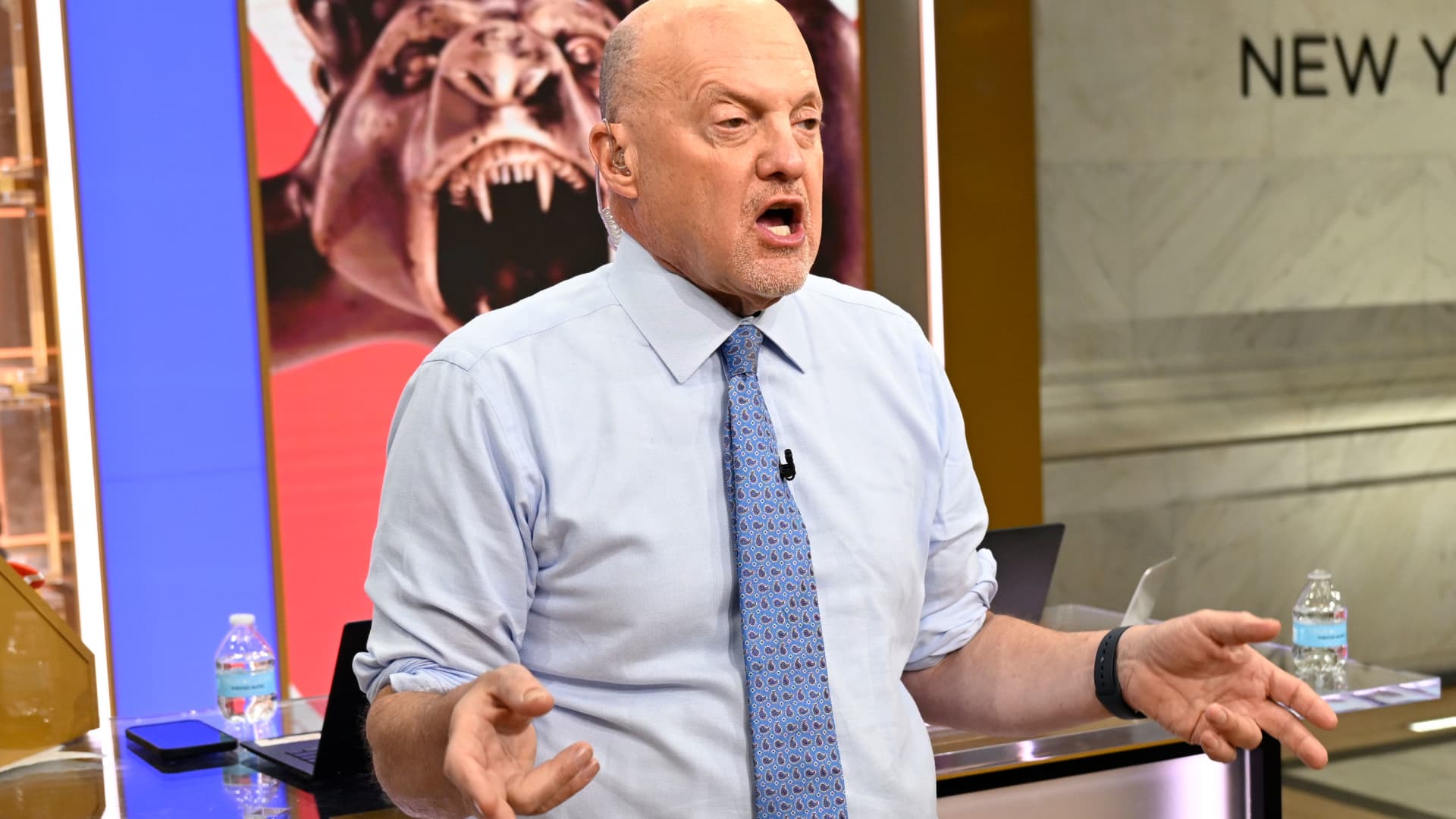 Stocks are hitting records despite surging yields. Cramer explains why