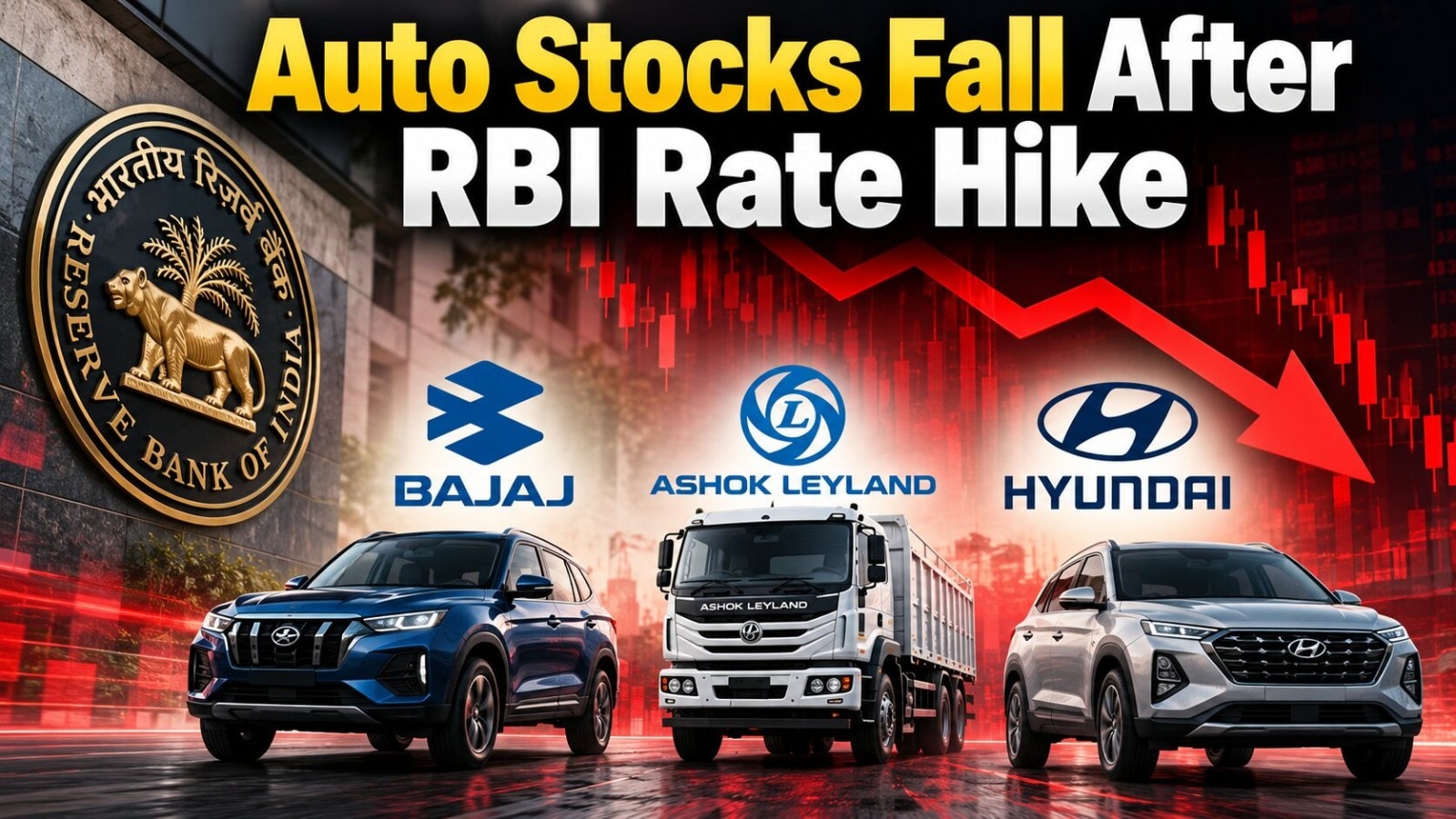 RBI rate hike drags auto stocks; Bajaj Auto, Ashok Leyland among top losers