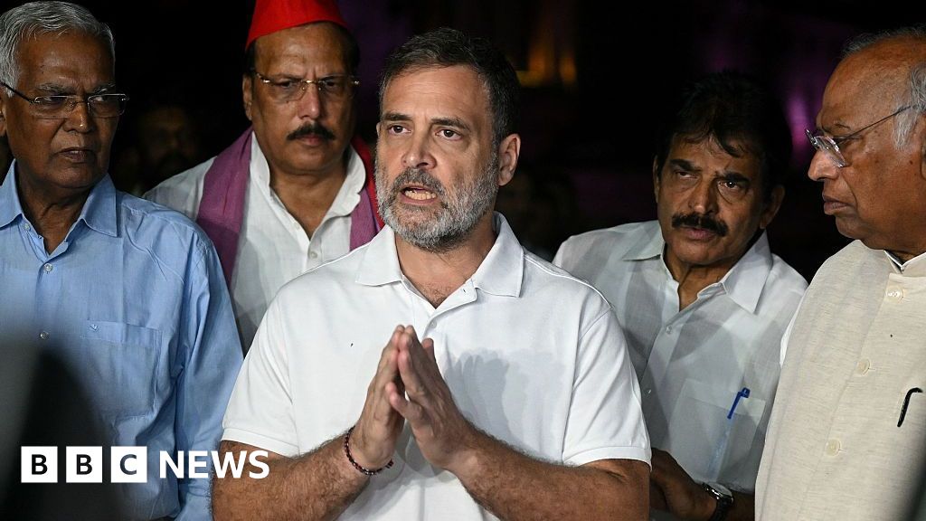 Rahul Gandhi: India bloc leaders to march to Supreme Court as protests continue