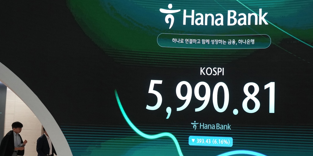 South Korea’s Kospi index sinks more than 7% on semiconductor share sell-off over AI boom worries