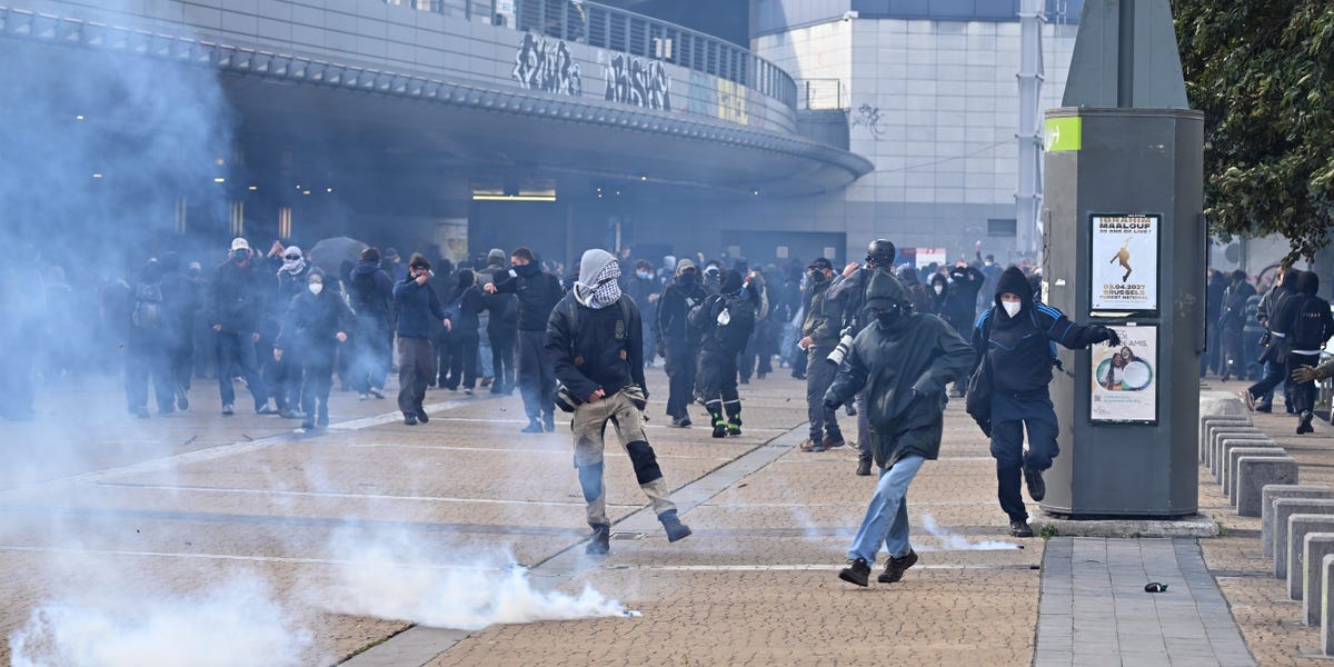 Chaos and looting roiled major cities as Europeans poured into the streets to protest rising living costs