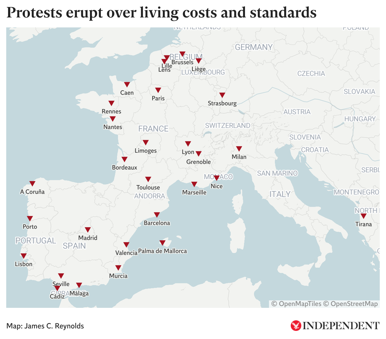The European cities facing more protests after a weekend of violence