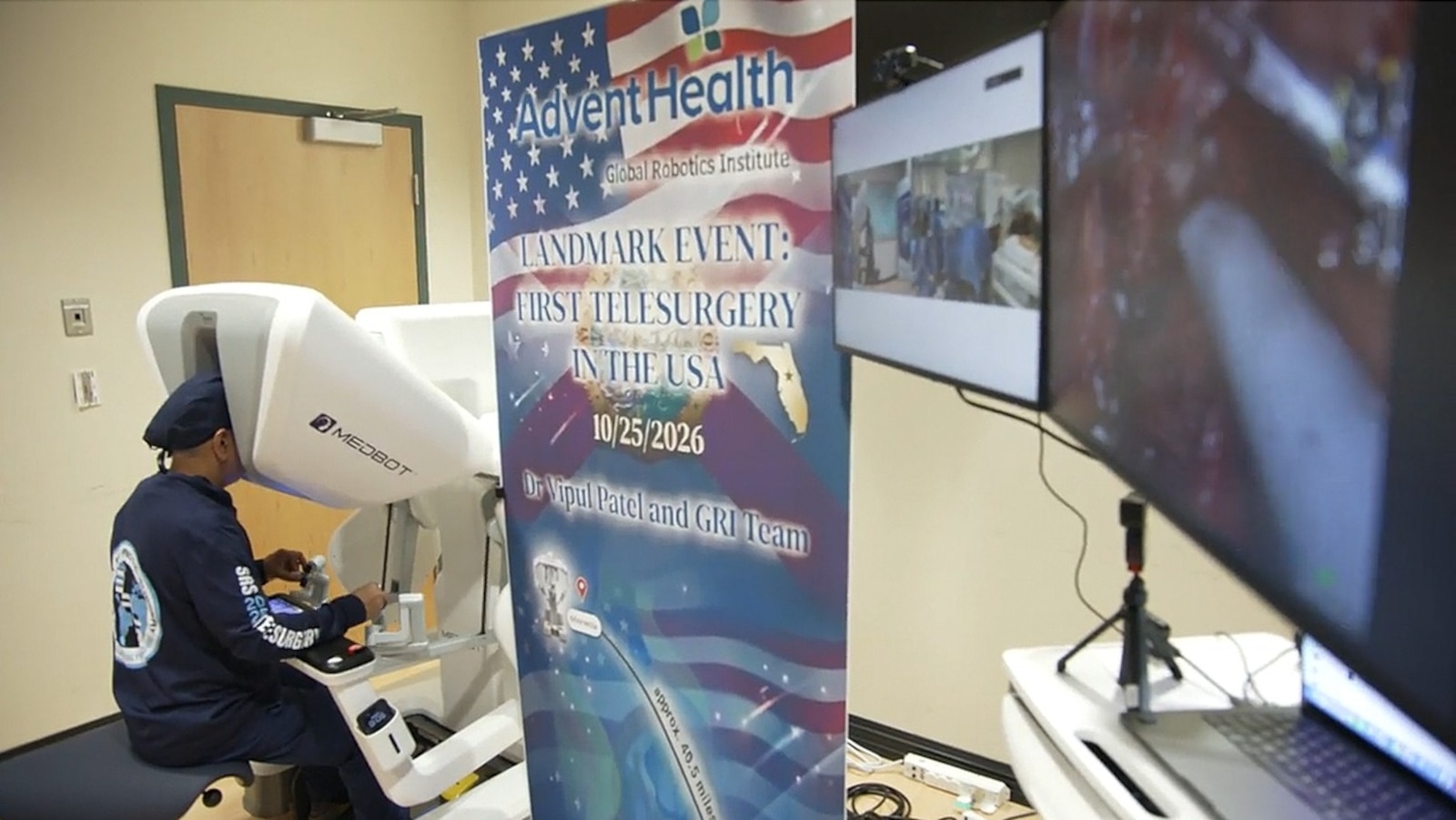 Doctor performs surgery on patient at hospital 35 miles away using robotics