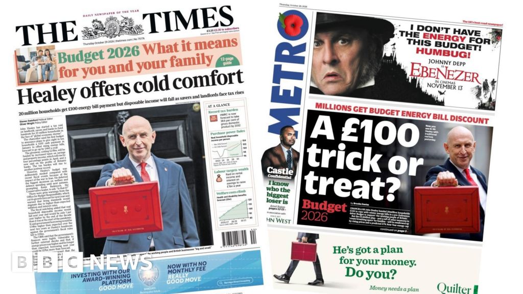 'Healey offers cold comfort' and 'A £100 trick or treat?'